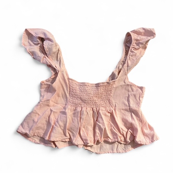 Light Pink Ruffle Crop Top - Picture 2 of 3